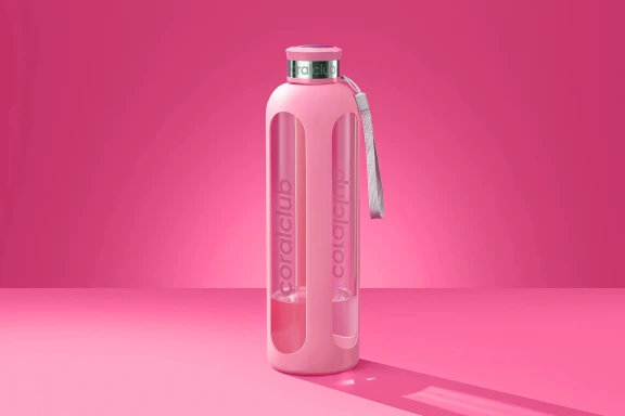 Botella de vidrio "ClearWater", rosa